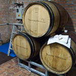 Ornellaia red wine barrels
